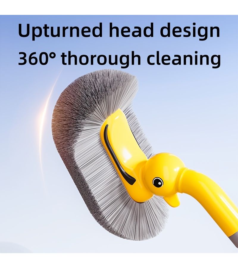 Creative Spray Duck Liquid Spray Toilet Brush Yellow Model For Household Cleaning With Wall Mounted Long Handle And Space Saving Base - Image 5
