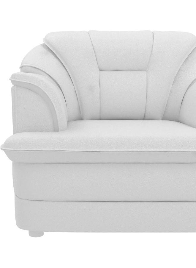 Poppins Home Sofa Set in Lifestyle Leatherette and Polyurethane Foam Elevate Your Space with Distinctive Style (Three Seats, White) - Image 5