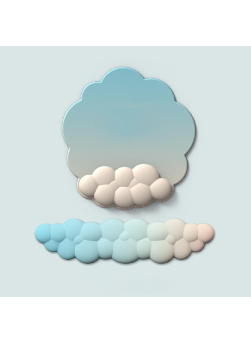 Y&D 2-Piece Office Keyboard Cloud Wrist Rest And High Density Memory Silicone Non Slip Base Mouse Pad - Image 1