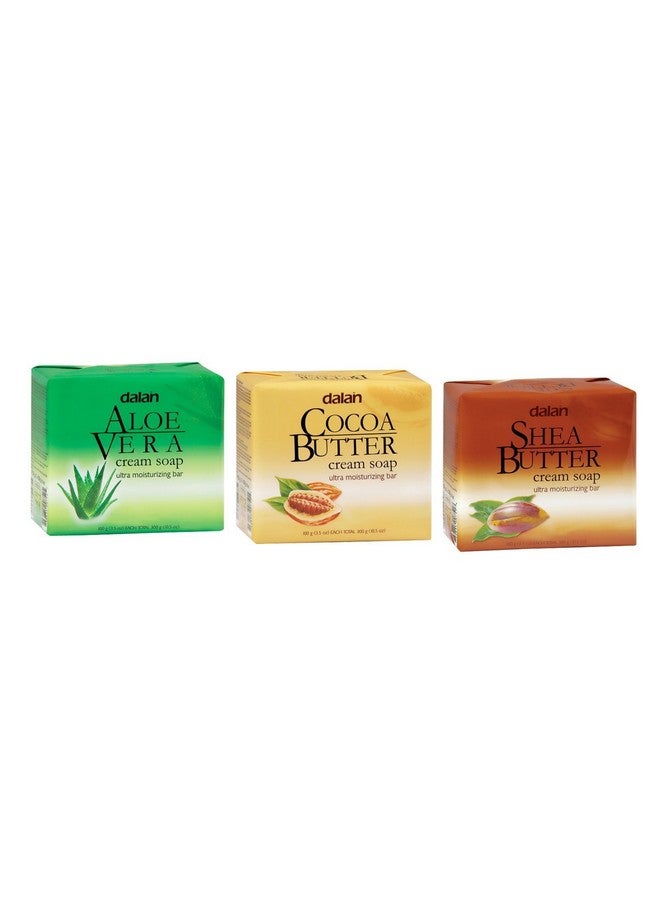 Dalan Cream Soap (3 X 90 Gm Aloe Vera + 3 X 90 Gm Cocoa Butter + 3 X 90 Gm Shea Butter) - Image 1