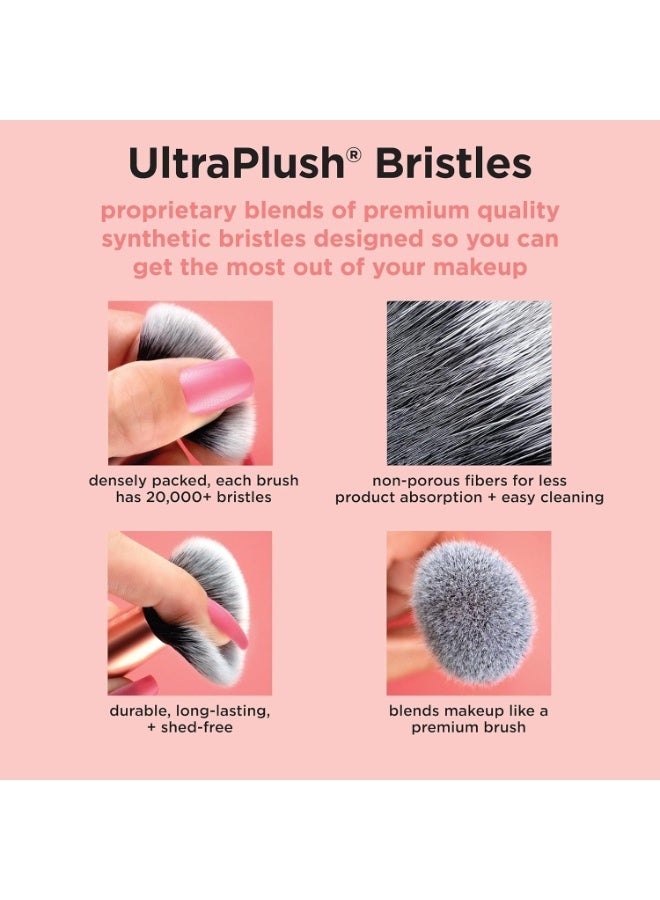 TECHNIQUES Mini Brush Foundation And Blush Duo, Travel Size, For Loose Blush And Liquid Foundation, 2 Piece Set, Multicolor - Image 5