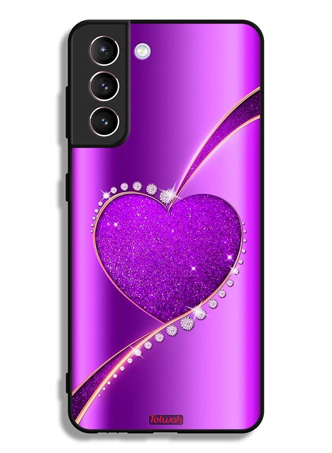 Tolwak Samsung Galaxy S21 Plus 5G Protective Case Cover Glitter Heart - Image 3