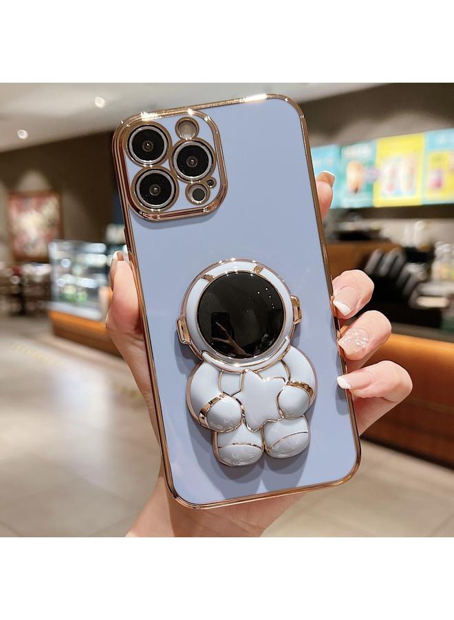 اس-توب جراب لهاتف iPhone 14 Pro Max Embrace Stars، جراب هاتف مطلي بالكهرباء مع حامل رائد فضاء - Image 1