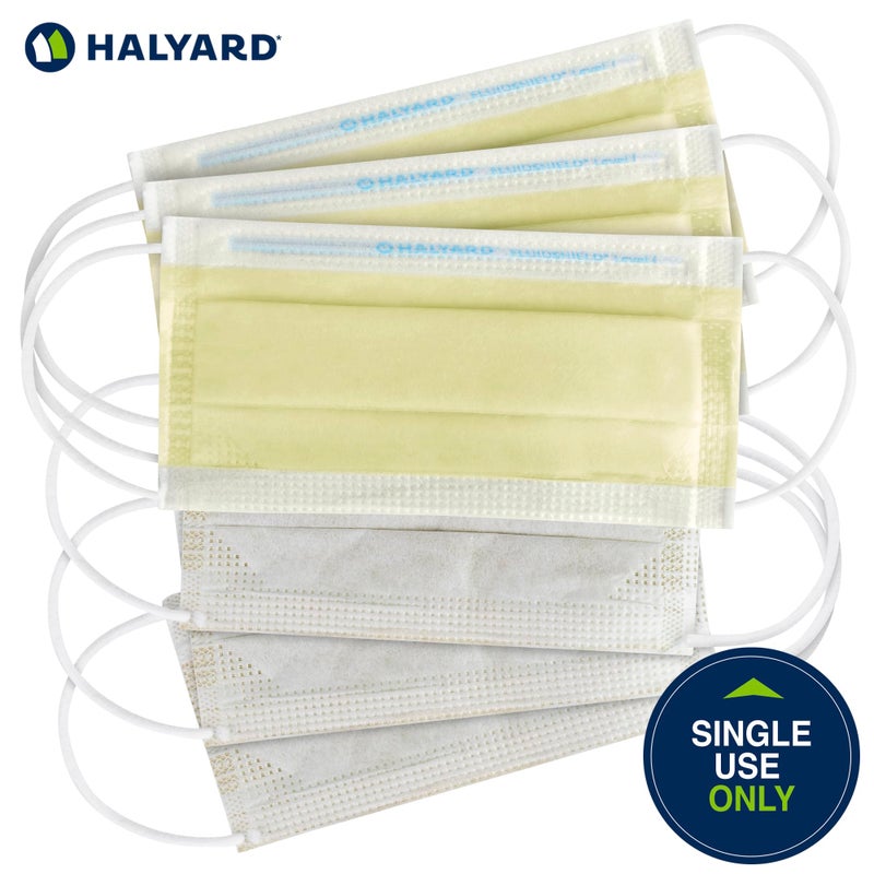 HALYARD Level 1 Disposable Procedure Mask, Earloops, Yellow, 47567 (Box of 50) - Image 5