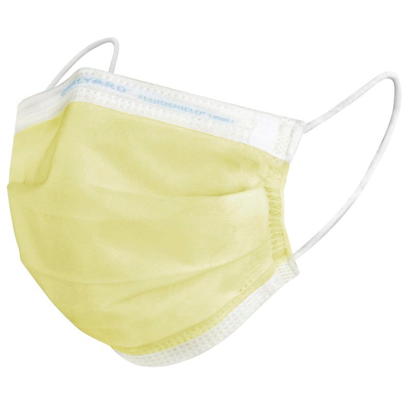 HALYARD Level 1 Disposable Procedure Mask, Earloops, Yellow, 47567 (Box of 50) - Image 1