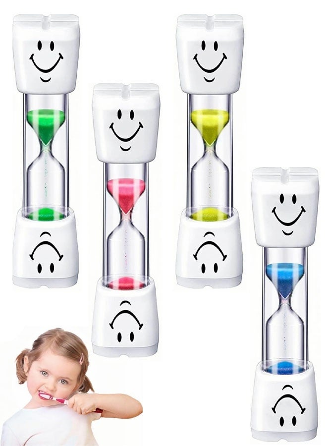 4Pcs 3 Minute Smiley Sand Timer for Kids, Toothbrush & Classroom Timer - Image 1