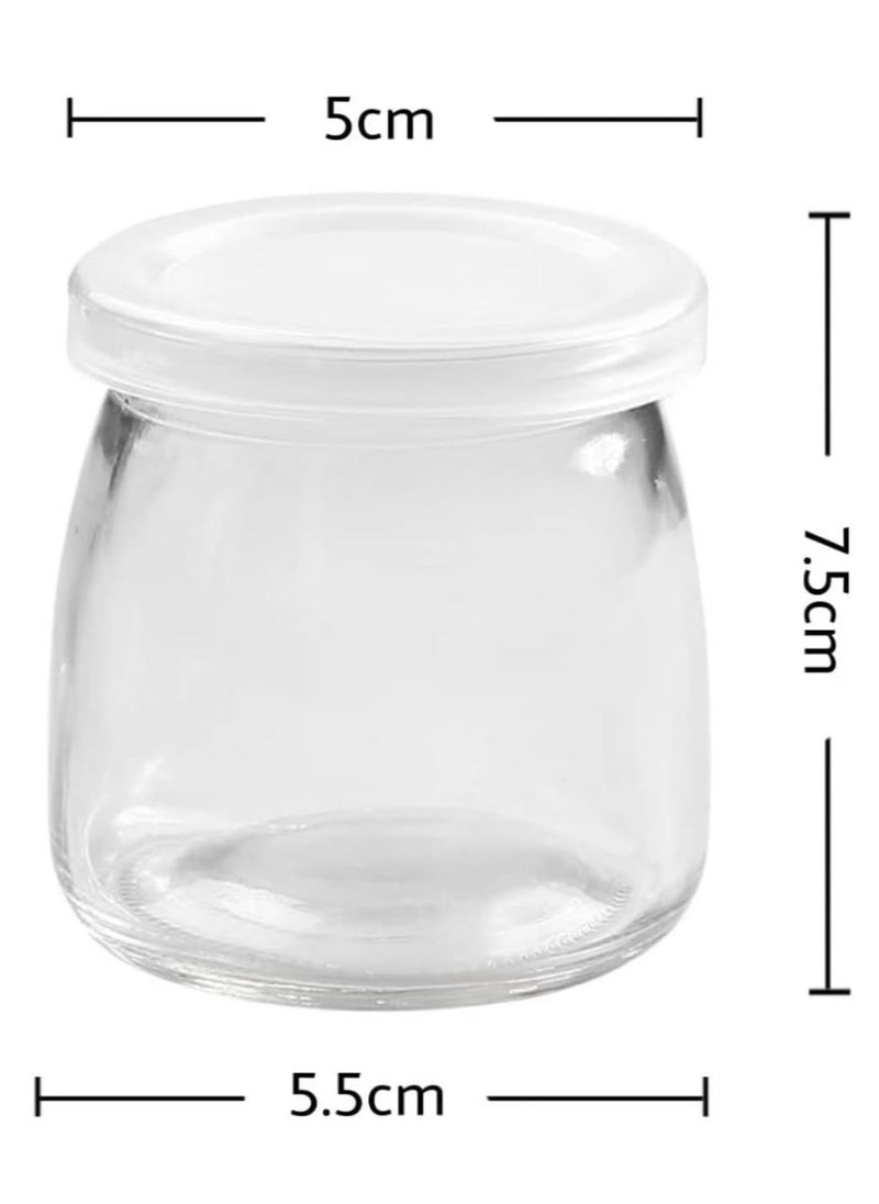 FUFU 12PCS Yoghurt Jars pudding Jar with Lid Glass Container With Lid For Milk Jams Jelly Mousse Yogurt Making 100ml  - Image 2