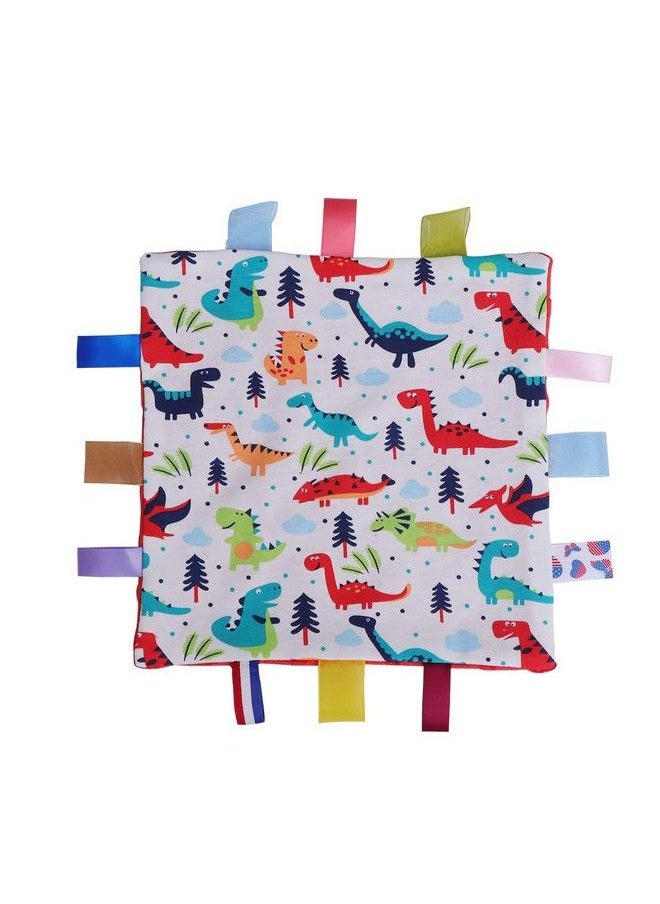 Toyvian Baby Colorful Security Tag Blanket Soft Appease Towel For Newborn Toddlers(Dinosaur Pattern)  - Image 1