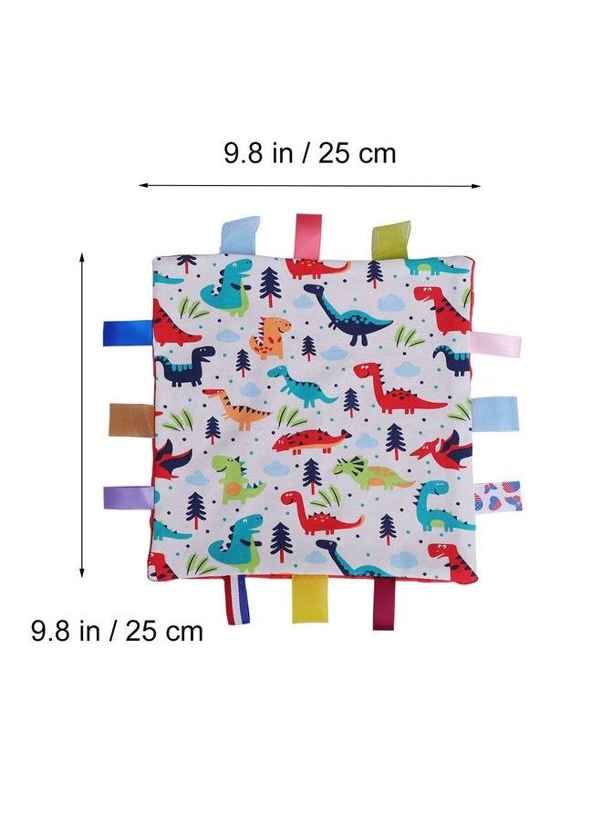 Toyvian Baby Colorful Security Tag Blanket Soft Appease Towel For Newborn Toddlers(Dinosaur Pattern)  - Image 3