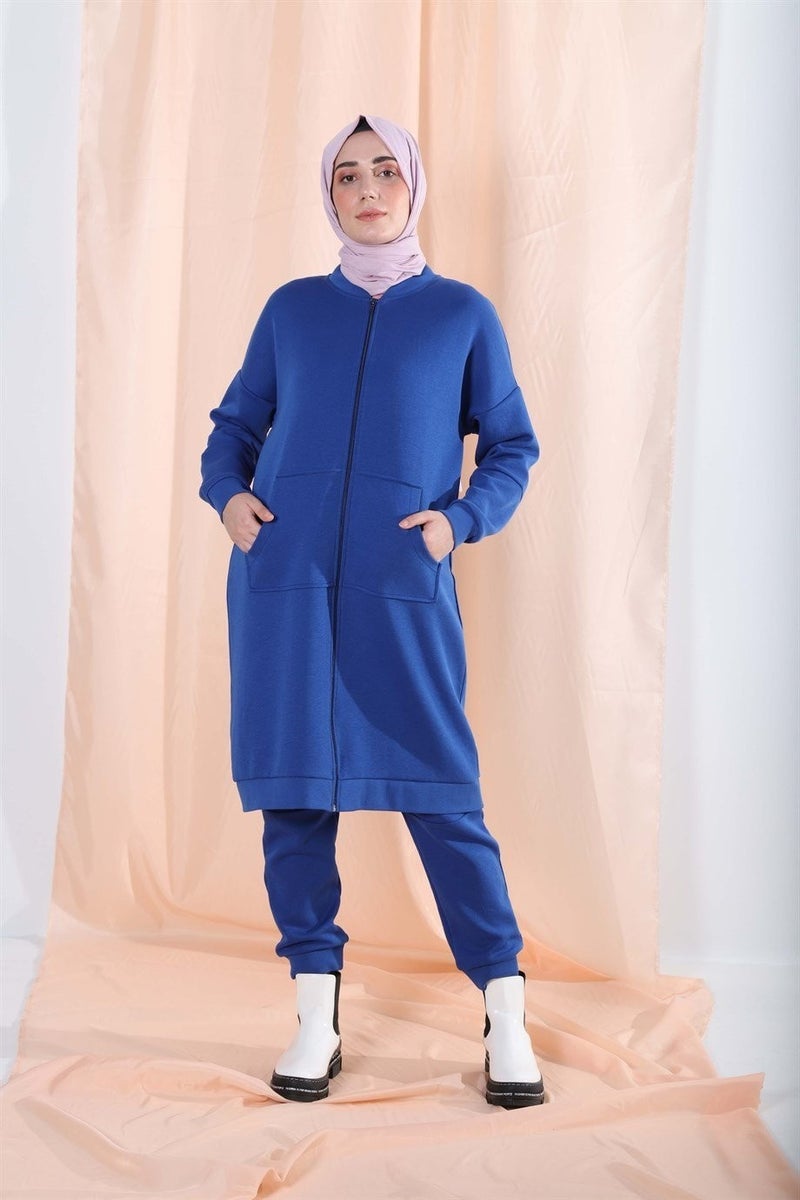 Plistre Pleated 1919_ZIPPERED Tracksuit Hijab Set - Image 1