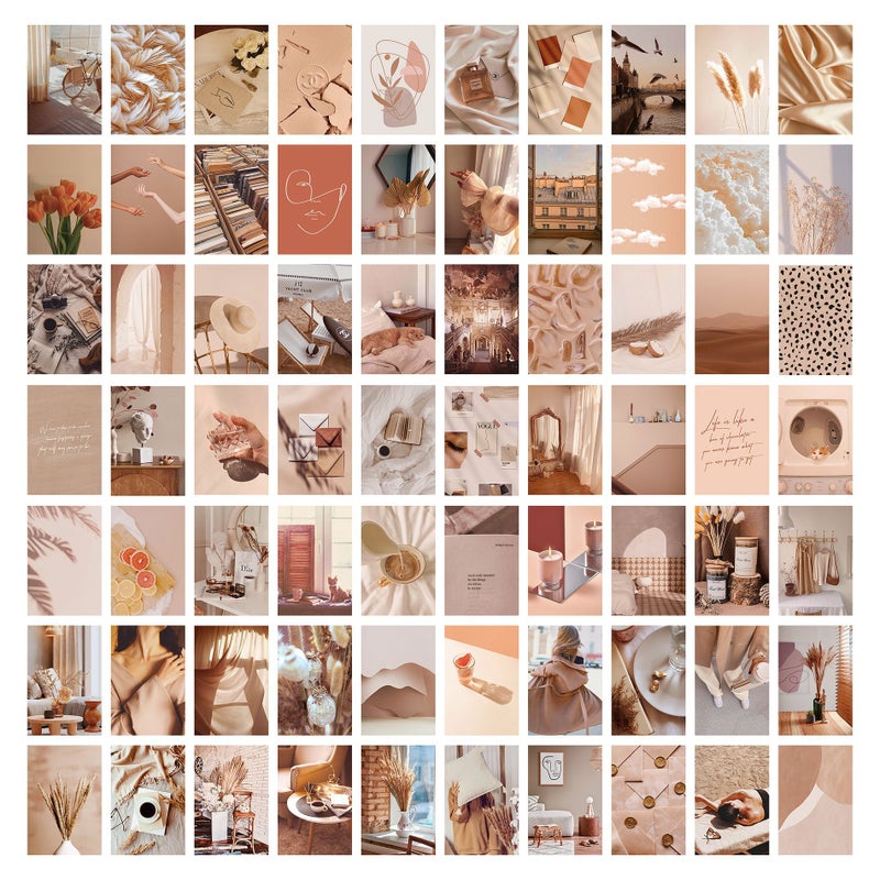 'S New 50 Posters Best-Selling Postcards Poster Decorative Paintings Color Aesthetic Warm Beige Cards - Image 3