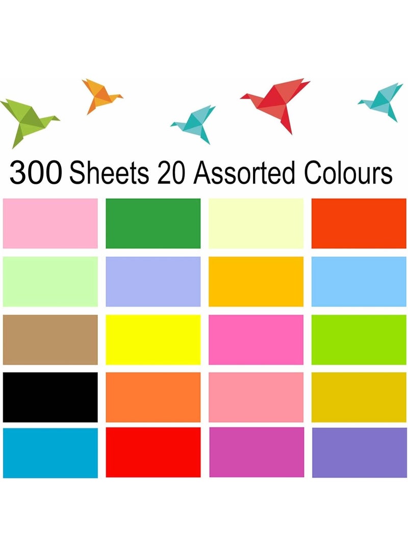 300 Sheets A4 Colored Paper,Colored A4 Paper (20 Colors), 8.5 x 11.7inch Assorted 70gsm Handmade Copy Cardstock for DIY Arts and Crafts - Image 2