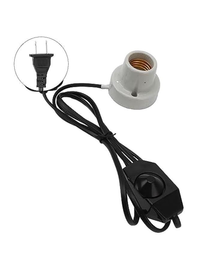 Reptile Ceramic Heat Lamp Holder, E27 Socket for Lizard Tortoise, Heat Light Switch, Universal Use (US Plug 120V) - Image 1