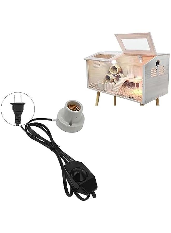 Reptile Ceramic Heat Lamp Holder, E27 Socket for Lizard Tortoise, Heat Light Switch, Universal Use (US Plug 120V) - Image 3