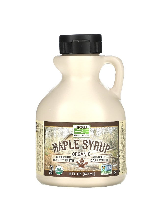 Now Foods NOW Foods, Real Food, Organic Maple Syrup, Grade A, Dark Color, 16 fl oz (473 ml)  - Image 1