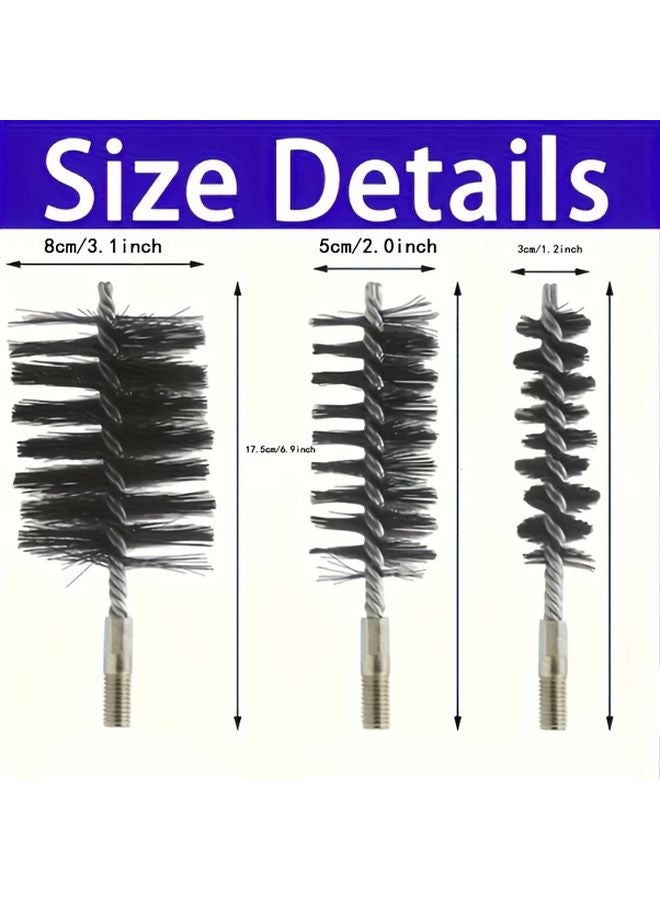 3 Piece Set Stainless Steel Chimney Brushes 30 50 80mm Rust Resistant Boiler Cleaning - Image 3