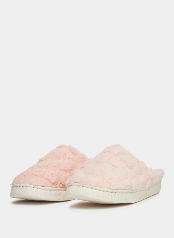 Take Two Solid Plush Bedroom Slippers