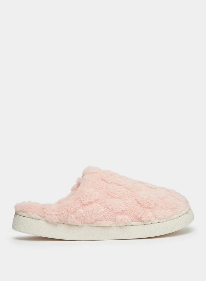 Take Two Solid Plush Bedroom Slippers