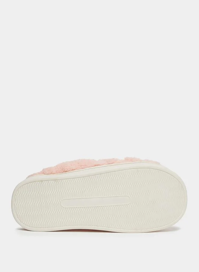 Take Two Solid Plush Bedroom Slippers