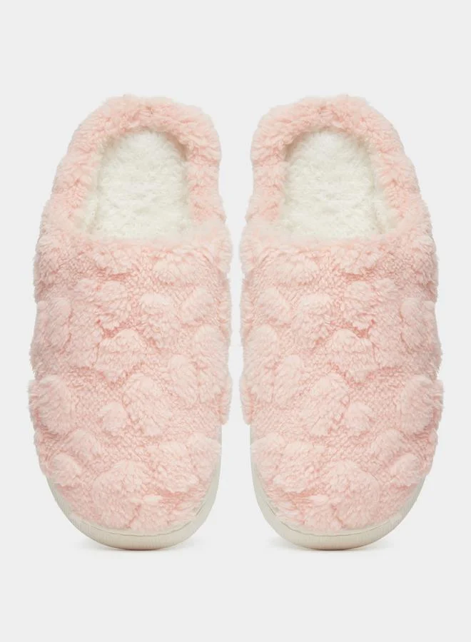 Take Two Solid Plush Bedroom Slippers