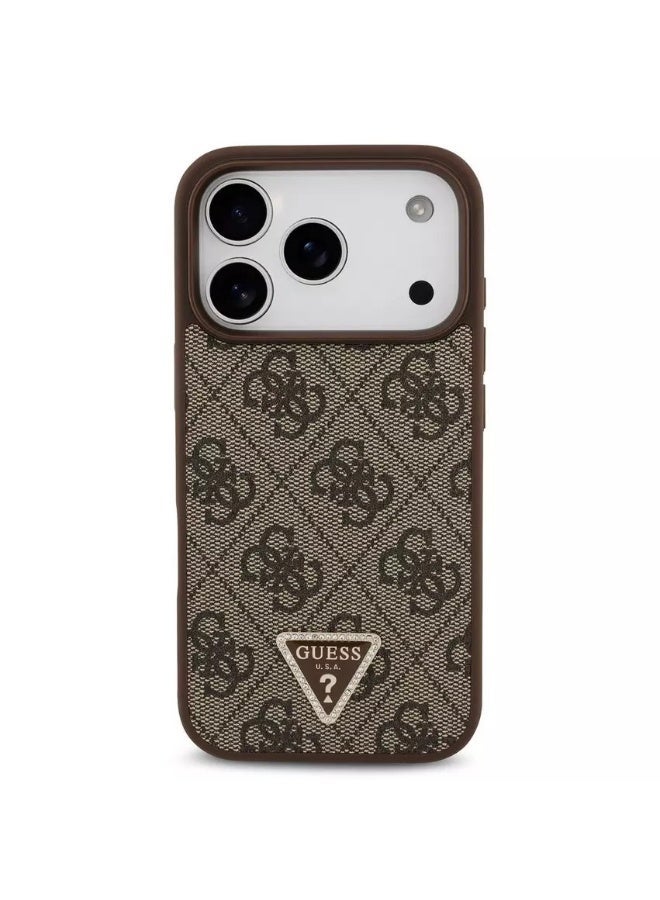 GUESS - MAGSAFE CASE IP 17 PRO MAX PU LEATHER WITH NYLON STRAP - BROWN - Image 4