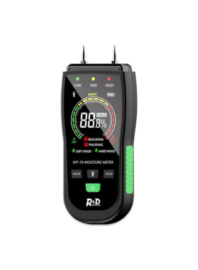 MT19C Wood Moisture Meter Wall Water Tester Digital Humidity Meter Two Pins Hygrometer Concrete Cement Brick Detector - Image 2