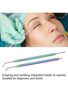 Brrnoo 2 Pieces Eyelash Lift Perm Toollash Separator Tint Toolstainless Steel Lash Lift Rods Tool With Comb For Eyelash Eyebrow Perming Tinting Curling Extensions (Colorful)  - Image 2
