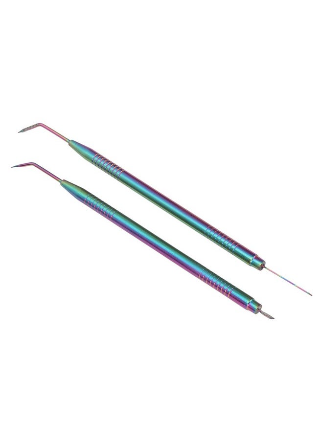 Brrnoo - 2 Pieces Eyelash Lift Perm Toollash Separator Tint Toolstainless Steel Lash Lift Rods Tool With Comb For Eyelash Eyebrow Perming Tinting Curling Extensions (Colorful) - Image 1