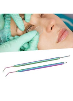 Brrnoo 2 Pieces Eyelash Lift Perm Toollash Separator Tint Toolstainless Steel Lash Lift Rods Tool With Comb For Eyelash Eyebrow Perming Tinting Curling Extensions (Colorful)  - Image 3