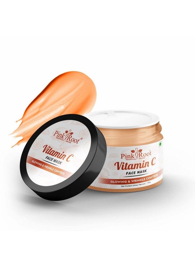 Pink Root Vitamin C Face Mask Antiaging Vitamin C Clay Mask For Rough Skin Clogged Pores Wrinkles Dark Spots For All Skin Type 100Gm  - Image 2