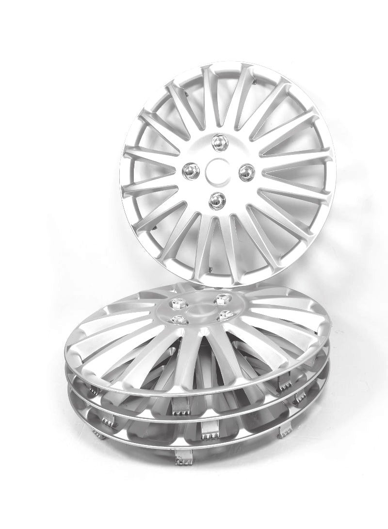 Wheel Cover Kit 15 Inch Hubcaps Set of 4PC Automotive Wheel Cap with Universal Fit  Silver Colour High Quality