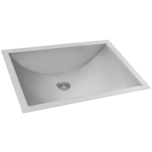 Ruvati 16 x 11 inch 16 Gauge Stainless Steel Bathroom Sink Rectangular Bathroom Sink with Brushed Finish hides scratches EasytoClean Undermount Sinks RVH6107