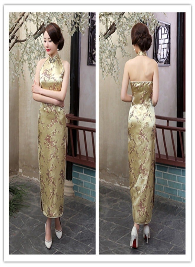 Loquat Plum Blossom Sleeveless Dress Golden King color  - Image 3