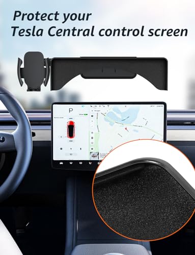 FITALLUS Premium Tesla Phone Mount & Holder for Model Y (2019-2024) & Model 3 (2018-2023),Snap-On Screen Clip with Scratch-Free Felt Base, Solid Alloy Arm - Image 4