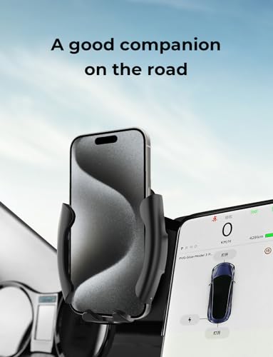 FITALLUS Premium Tesla Phone Mount & Holder for Model Y (2019-2024) & Model 3 (2018-2023),Snap-On Screen Clip with Scratch-Free Felt Base, Solid Alloy Arm - Image 5
