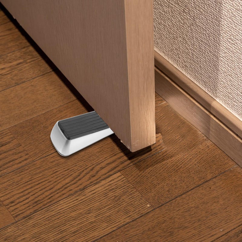 2 Pack Zinc Alloy Door Stop Wedge No Drill Floor Stopper For Home Security And Draft Protection - Image 5