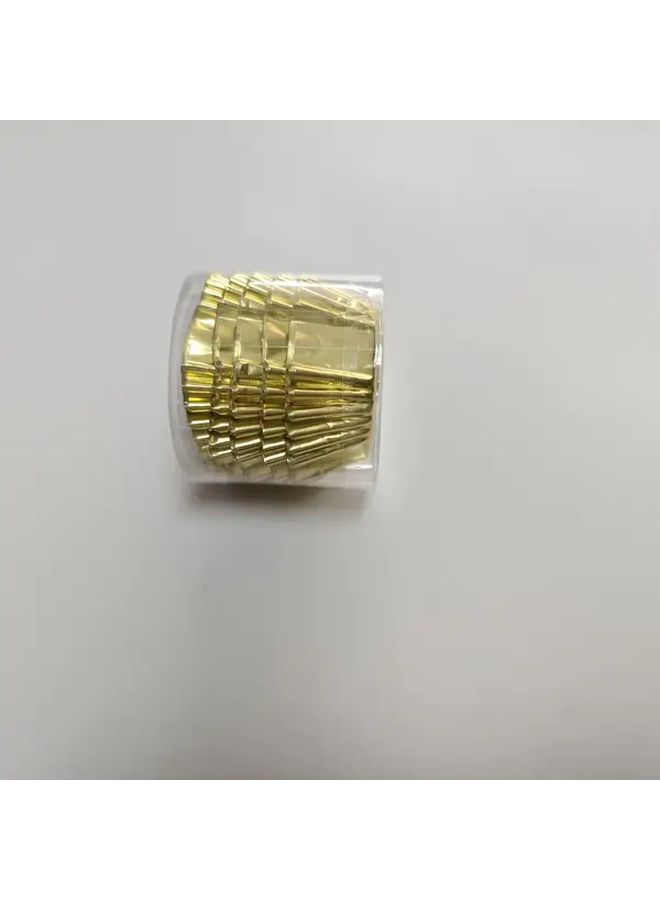 Golden Square Foil Cupcake Cups 100Pcs Waterproof Baking For Holidays Parties - Image 1