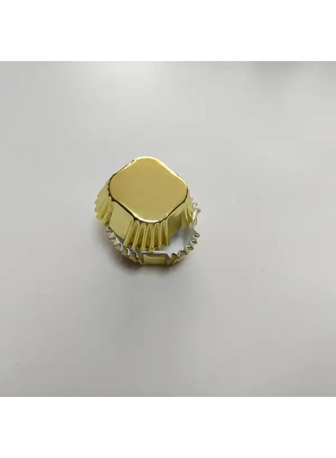 Golden Square Foil Cupcake Cups 100Pcs Waterproof Baking For Holidays Parties - Image 2