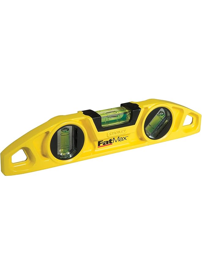Stanley Fatmax Torpedo Magnetic Level Aluminium 25Cm 3 Vials Yellow  - Image 1