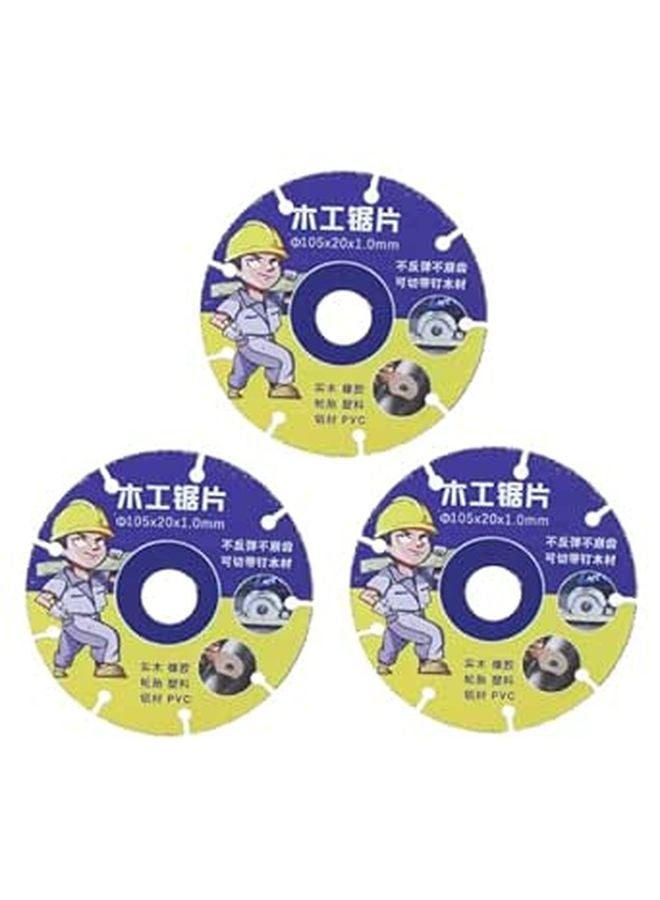 Manganese Steel Circular Saw Blades 3PCS Set High Hardness For Wood Tires PVC Cutting - Image 1