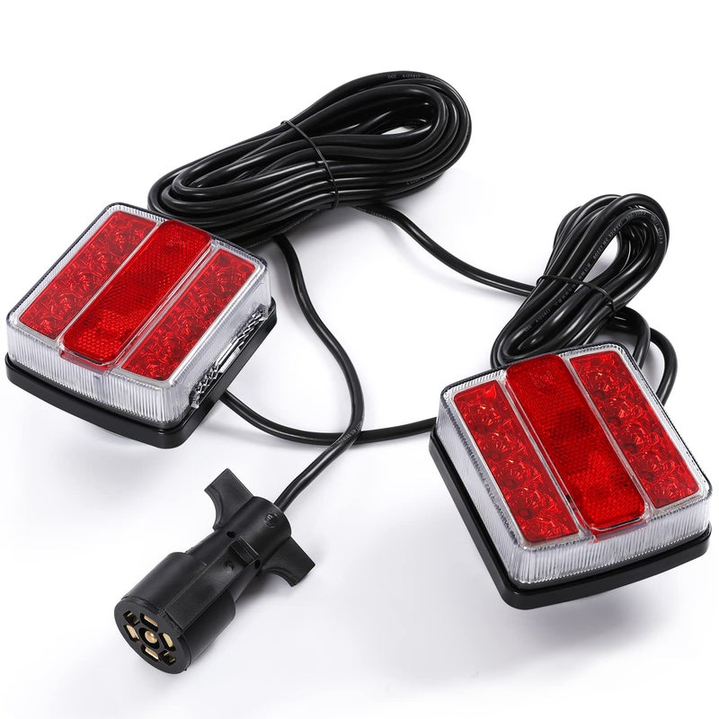 LINKITOM Magnetic LED Trailer Towing Light Kit 24ft Cable with 7 pin plug IP68 Waterproof DOT Approved