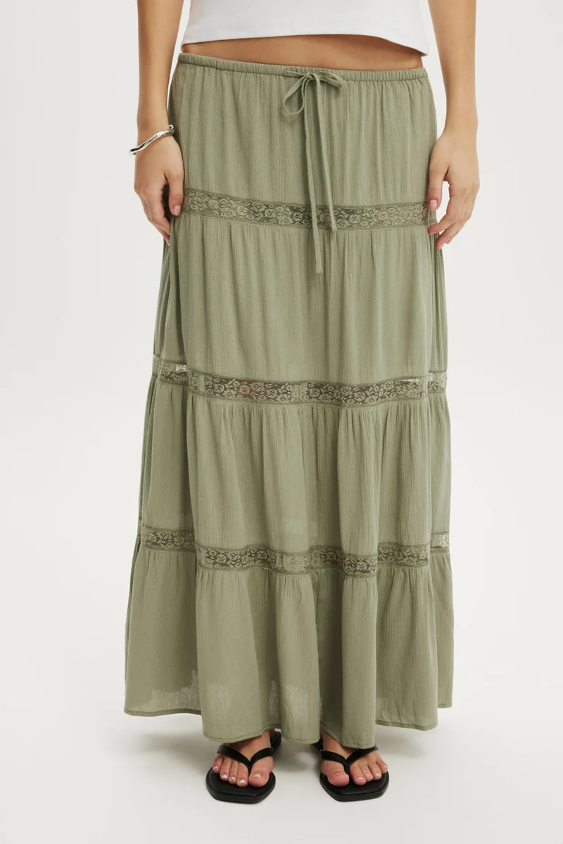 Cotton On  Haven Multi Tiered Maxi Skirt for Women | Best Price UAE