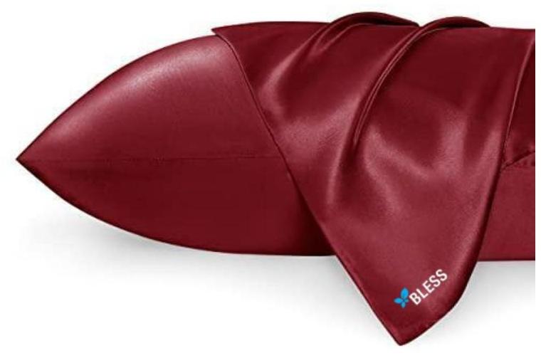 بليس غطاء وسادة ناعم من الساتان مارون 70x50سم - Image 1