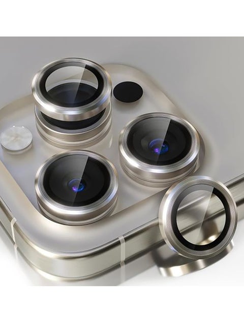 Camera Lens Protector For IPhone 16 Pro Max & 16 Pro Tempered Glass Aluminum Alloy - Titanium