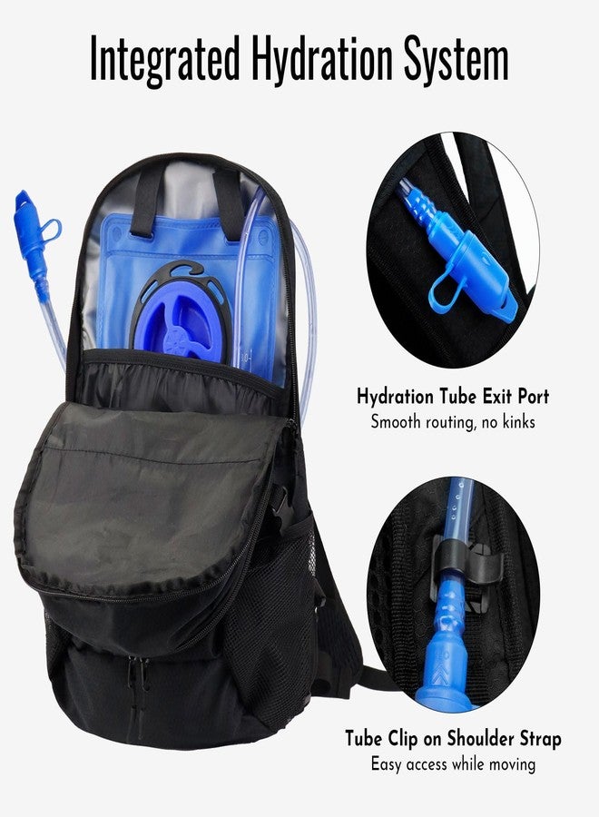 Zavothy Hydration Backpack with 3L Water Bladder Small Hiking Water Backpack Lightweight Hydration Pack Insulated Daypack for Hiking Cycling Running Climbing Camping Black - Image 5