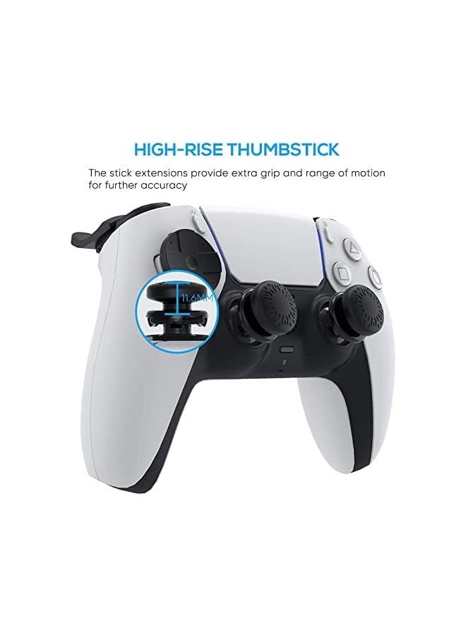بروماس مجموعة أدوات الملحقات المتوافقة مع وحدة التحكم DualSense، عصا التحكم بمقابض الإبهام + موسع الزناد L2 R2 + وحدة التحكم بزر D-pad، قطع بديلة مضادة للانزلاق - Image 3