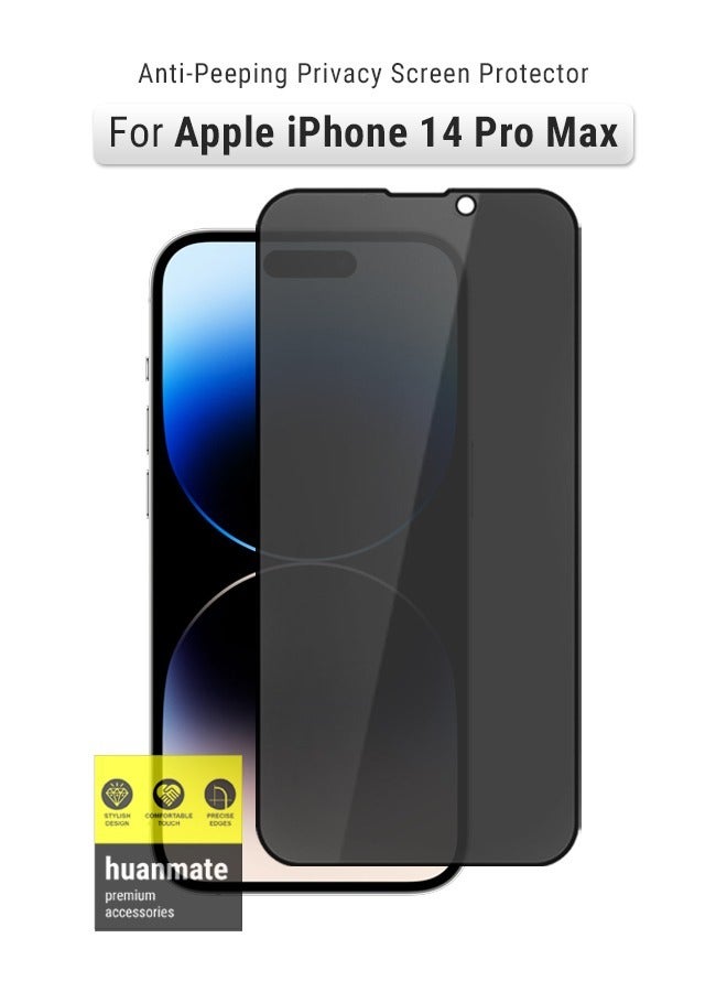 huanmate Premium Privacy Screen Protector For Apple iPhone 14 Pro Max Black - Image 1