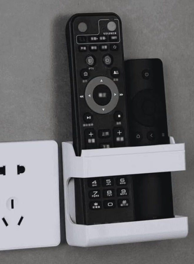 قطعتين صندوق تخزين جهاز التحكم مثبت على الحائط متعدد الاغراض لريموت كنترول , جوال للمنزل والمكتب والمدرسة - أبيض - Image 2