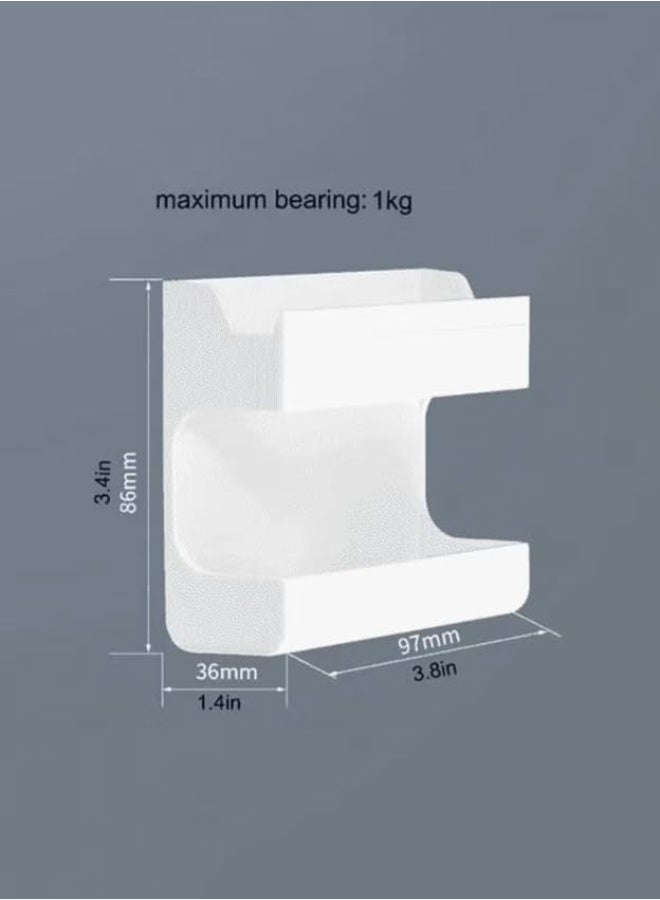 قطعتين صندوق تخزين جهاز التحكم مثبت على الحائط متعدد الاغراض لريموت كنترول , جوال للمنزل والمكتب والمدرسة - أبيض - Image 5