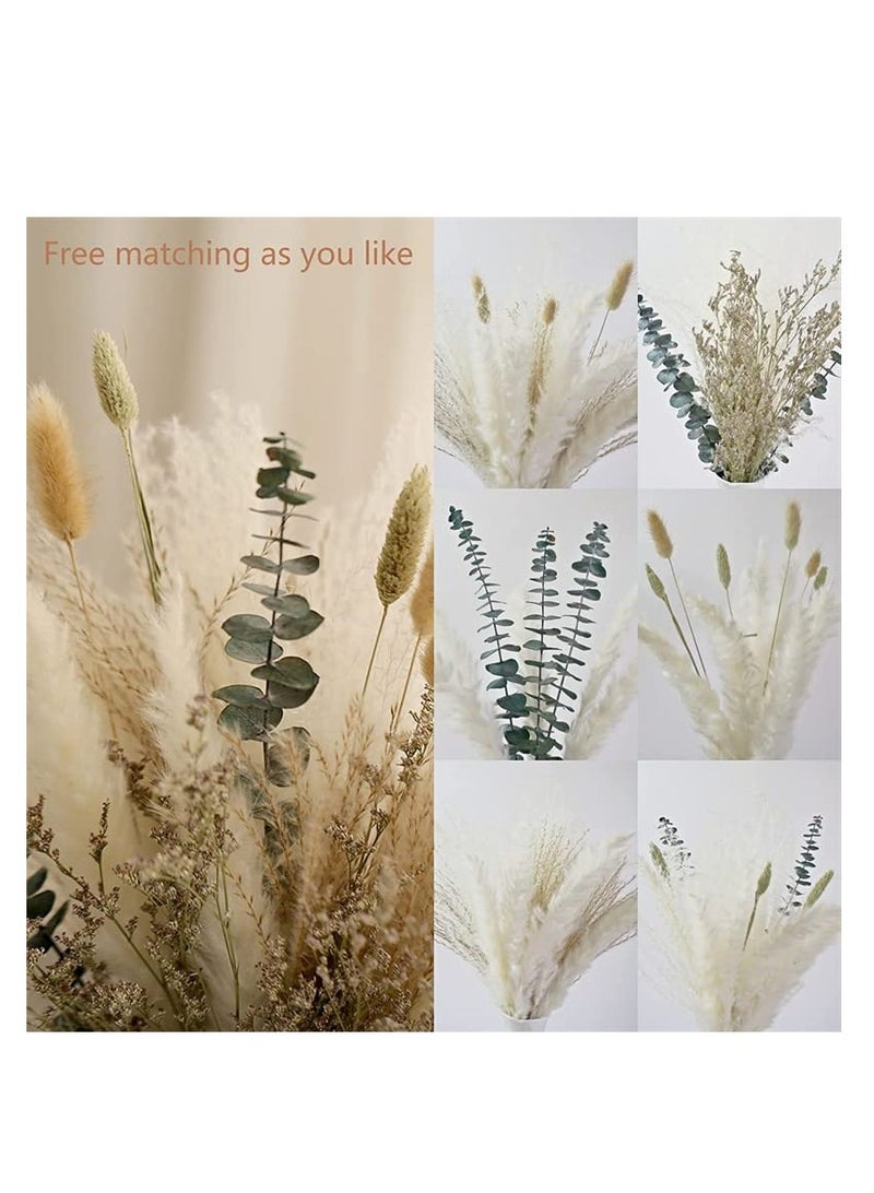 KASTWAVE Dried Pampas Grass Decor 50 Pcs DIY Boho Natural Dried Flowers Eucalyptus Decor Dry Dried Plants Bouquet for Vase Home Floral Arrangements Decorations for Home Wedding - Image 4